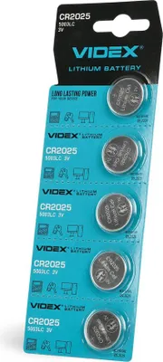 Obrázek produktu pro VIDEX CR2025 lithiová baterie, 5 kusů, blistr