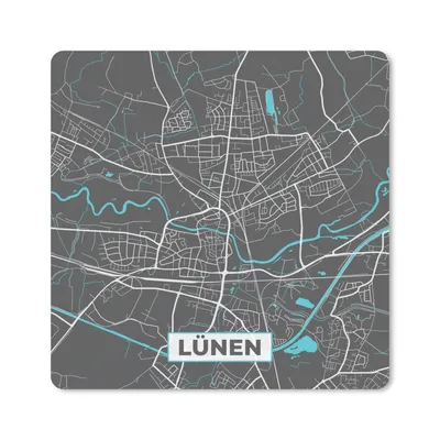 Produktbild von MuchoWow® Mauspad Mousepad Stadtplan - Karte - Lünen - Blau - Deutschland - Karte 20x20 cm - Mousepads - Maus Mat - Pad - Mausunterlage - Desk Mat - Bureauartikeln