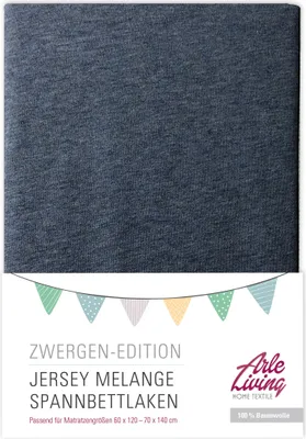Produktbild von Melange Kinder Baby Jersey Spannbettlaken blau 60x120 - 70x140 cm meliert