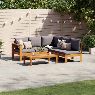 Produktbild von Möbel 4-tlg. Garten-Sofagarnitur mit Kissen Massivholz Akazie - Balkonmöbel 3214870