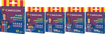 Zdjęcie produktu dla Kredki grafionowe 12 kolorów FC Barcelona Astra