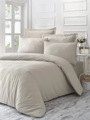 Produktbild von L'Essentiel Linge de Maison, Line - Beige, Bettwäschen, Beige, Baumwolle, 155 x 220 cm