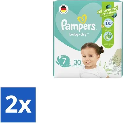 Image de Pampers – Couches – Active Baby Dry taille 7 – 30 couches – Pack économique – 2 pièces