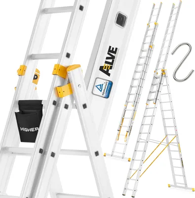Zdjęcie produktu dla Drabina aluminiowa wielofunkcyjna profesjonalna ALVE FORTE PROFI PLUS 3x15 150kg