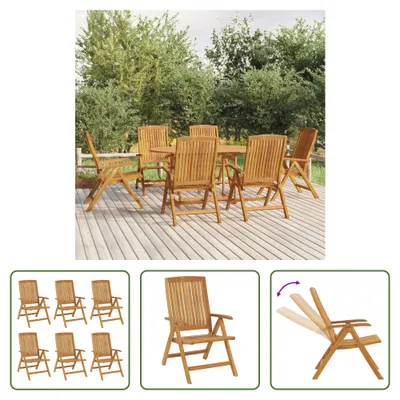 Immagine prodotto di The Living Store Sedie da giardino 6 pz. Regolabili in teak massiccio