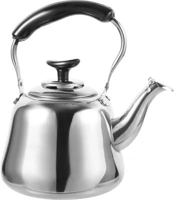 Produktbild von Edelstahl Teekessel 1 Liter Wasserkessel Mit Pfeife Für Induktion Und Gasherd Kompakter Flötenkessel Zur Zubereitung Von Tee Kaffee Und