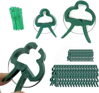 Produktbild von PolkaHome® 120 Pflanzenclips – Tomatenclips, Rankhilfe, Kletterpflanzen, wiederverwendbar, grün