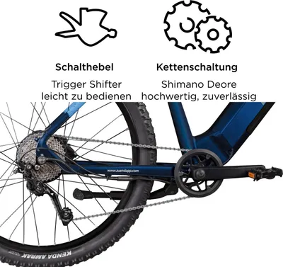 Obrázek produktu pro Elektro-horské kolo Zündapp Z808, 27,5 palců, tmavě modré, 50 cm