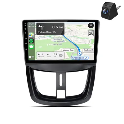 Obrázok produktu pre Carplay 9-palcové autorádio s Androidom 15, 4+64 GB pamäte, GPS navigácia, určené pre modely Peugeot 207 CC (2006-2015), s ovládaním na volante (SWC), Wi-Fi, Bluetooth, RDS, DSP, DAB+, 4G SIM, 2DIN, 8-jadrový procesor