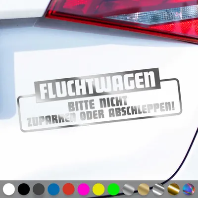 Produktbild von PantherPixel Fluchtwagen Aufkleber Bitte Nicht Zuparken Abschleppen Sticker Auto Geschenkidee Farbe Chrom-Silber