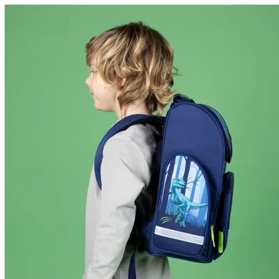 Produktbild von Schulranzen Jurassic World Dino 5-teilig, Schultaschen Set Jungen 1. Klasse, Dinosaurier Dunkelblau