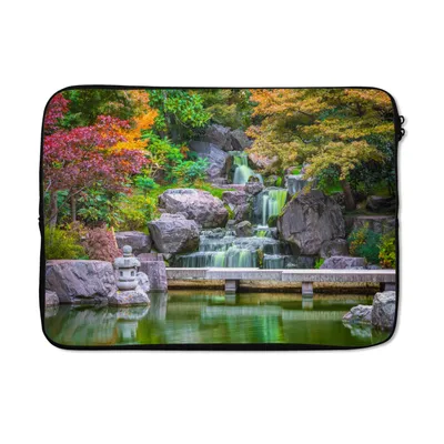 Produktbild von MuchoWow® Laptop Hülle 13 Zoll Steine - Wasser - Bäume - Japanisch - Botanisch Laptoptasche - Laptophülle - Sleeve - Rundumschutz