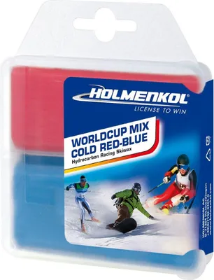 Zdjęcie produktu dla Podstawowy wosk narciarski Holmenkol BaseWax Cold Beta-Ultra czerwony niebieski 2x 35g