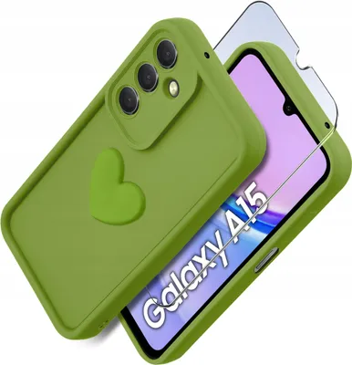 Obrázok produktu pre Silikónové puzdro Samsung A15 5G, MATT srdce + 9H ochrana displeja