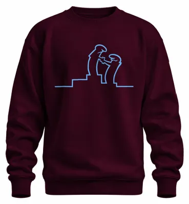 Obrázek produktu pro La Linea, tričko s potiskem "Strichmännchen" od Balum Osvaldo Cavandoli, styl kresleného filmu, barva: vínová, velikost: 3XL