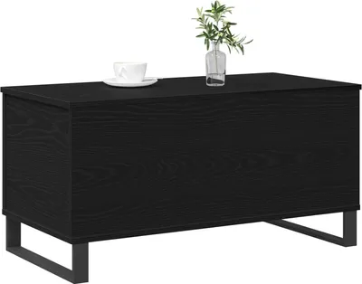 Image de Table basse en chêne noir 90X44.5X45 Cm Bois Lumarko