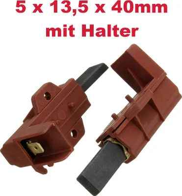 Produktbild von 2x Kohlebürsten Motorkohlen 5x13,5x40mm 6,3mm AMP mit Halter für C00140840 C00196539 C00273898 482000081596 482000069517 482000023145 Waschmaschinen