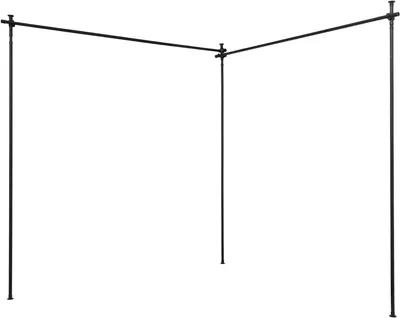 Obrázok produktu pre Rozdeľovač priestoru – záclonová tyč s nastaviteľnou výškou – teleskopická, 152–381 cm – dvojitá montáž – pre 4 cm oká – montáž bez vŕtania
