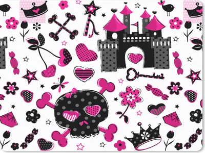Produktbild von MuchoWow® Mauspad Mousepad Mädchen - Krone - Herz - Muster - Mädchen - Kind - Kinder 23x19 cm - Mousepads - Maus Mat - Pad - Mausunterlage - Schreibtischunterlage - Mauspad