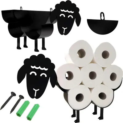 Produktbild von Halter Ständer Kleiderbügel Regal für Toilettenpapierrollen Schaf Lamm Badezimmer