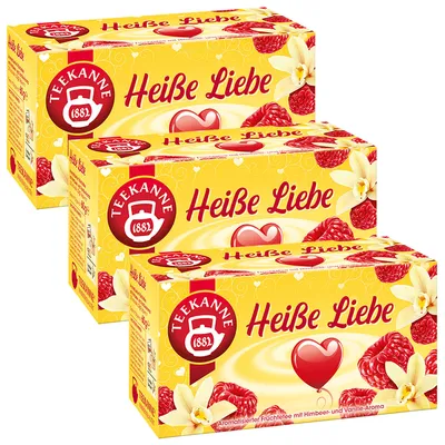 Produktbild von Teekanne Heiße Liebe mit Himbeer und Vanillearoma 45g 3er Pack