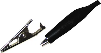 Produktbild von Krokodilklemme, 33 mm, schwarz, Aufschub-Isolierung
