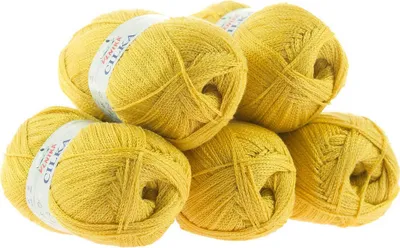 500g Strickgarn CILKA by VLNIKA Klassikgarn Strickwolle mit Schimmereffekt, gelb-limette
