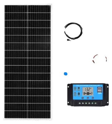 Zdjęcie produktu dla Panel słoneczny, moc wyjściowa 100 W, technologia monokrystaliczna, zestaw 12 V 100 W