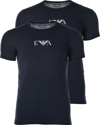 Produktbild von Emporio Armani Pánske tričká s krátkym rukávom Crew-Neck Bavlna Stretch 111267-CC715 2 Pack,L, 27435 Blue