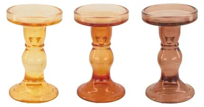 Obrázok produktu pre Sviečnik Natural Collections zo skla ø8,5x14cm v hnedých odtieňoch
