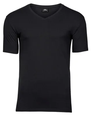 Produktbild von Tee Jays - T-Shirt V-Ausschnitt für Herren FK1842 (XL) (Schwarz)