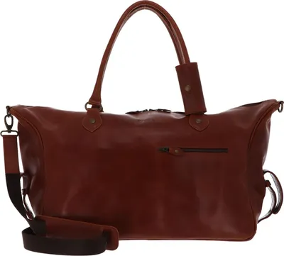 Image de BUCKLE & SEAM Cuir sac de voyage Linwood Weekender Cognac / Blue brun