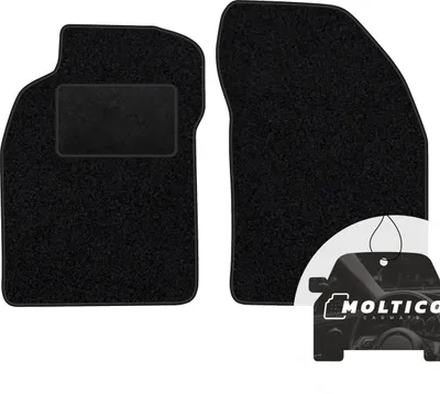 Produktbild von moto-MOLTICO Vorne Fußmatten Auto Velours Autoteppiche Schwarz Automatten Set 2-teilig passend für Nissan Sunny 1990-1995