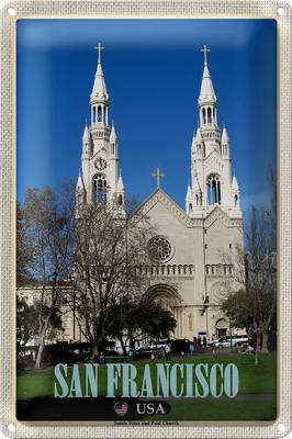 Produktbild von Blechschild Reise 20x30cm San Francisco Saints Peter and Paul Church