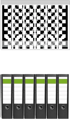 Produktbild von Wallario 6 Stück breite Ordner inkl. Klebeetiketten mit Motive Optische Täuschung - Illusion - schwarz weiß -  Set mit Rückenschildern / Ordnerrücken Stickern