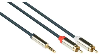 Produktbild von Audio Anschlusskabel SmartFLEX 3,5mm Klinke auf 2x Cinch, 1,5m, blau