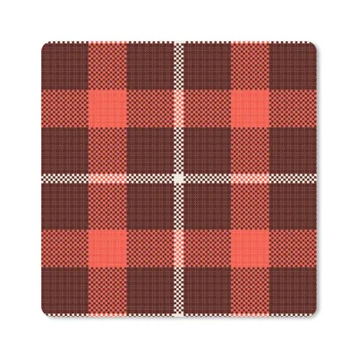 Produktbild von MuchoWow® Mauspad Mousepad Tartan - Kariert - Rot - Muster 20x20 cm - Mousepads - Maus Mat - Pad - Mausunterlage - Desk Mat - Bureauartikeln