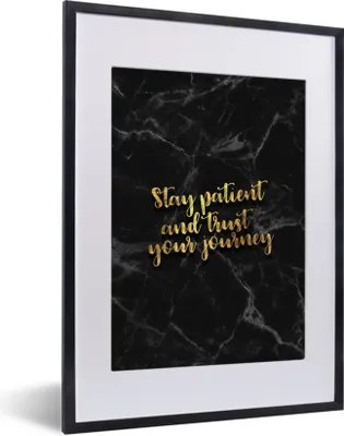 Produktbild von MuchoWow® Gerahmtes Poster Zitate - Motivation - Gold - Marmor 30x40 cm - Poster mit Schwarzem Bilderrahmen Wandposter Rahmen Foto Bilder - Wandposter Schlafzimmer