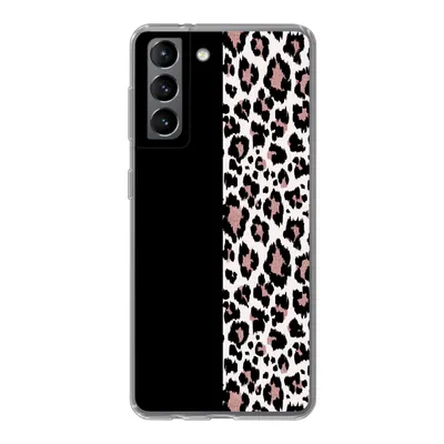 Produktbild von MuchoWow® Handyhülle Schutzhülle Hülle für Samsung Galaxy S21 Tiermuster - Panther - Rosa Silikon Softcase Handy Hülle - Softcase