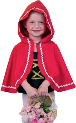 Rotkäppchen Kostüm Roter Umhang mit Kapuze für Kinder Gr. 92-134 Cape Märchen Fasching Karneval Mottoparty Kinderfasching