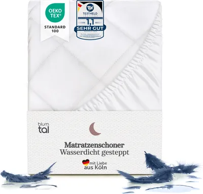 Zdjęcie produktu dla Blumtal pikowany ochraniacz na materac - antyalergiczny i wodoodporny ochraniacz na materac 150x200x30cm