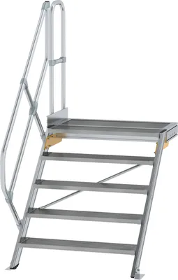 Produktbild von MUNK Treppe mit Plattform 45° inkl. einen Handlauf, 1000mm Stufenbreite, 5 Stufen