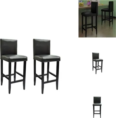 Immagine prodotto di vidaXL Sgabello da bar 2 pezzi in Pelle finta nera - Sgabello da bar