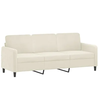 Zdjęcie produktu dla Sofa 3-osobowa, kremowy, 180 cm, tapicerowana aksamitem