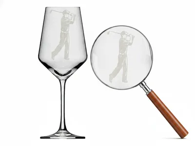 Produktbild von Elegantes Weinglas mit Gravur für Golfer aus spülmaschinenfestem Glas ideales Geschenk für Weinliebhaber