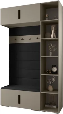 Produktbild von MEBLE KRYSPOL Inova 1 Möbelset Garderobe, 236,7x140x47cm - Kaschmir, Manila 18, Schwarz