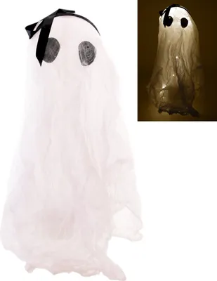 Produktbild von Halloween Dekoration - Gespenst mit Licht (65cm) Deko gruselig Tag der Toten