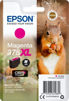 Immagine prodotto di Epson C13T37934020 Squirrel 378XL cartuccia d'inchiostro 1 pz Originale Resa elevata (XL) Magenta