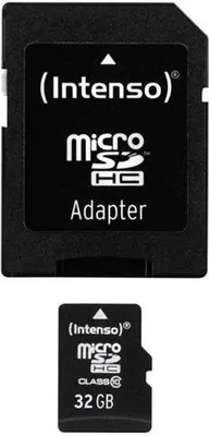 Produktbild von Intenso Speicherkarte 32GB MicroSDHC, 32GB, 20 MB/s, Farbe: Schwarz