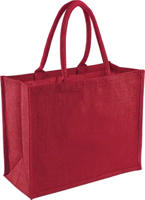 Image de Westford Mill W407 | Classic Jute Shopper 42 x 33 x 19 cm - Couleur : Rouge/Red - Taille : One Size